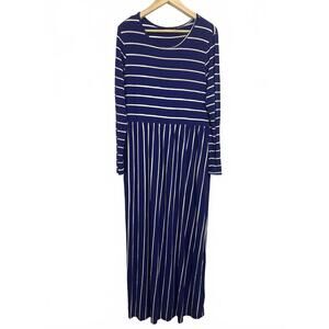 Stretch Royal Blue Longsleeve Maxi Dress - XL